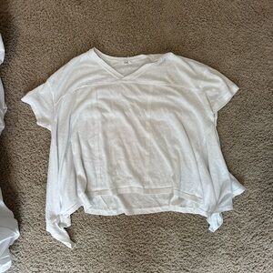 White V-Neck Women's Top